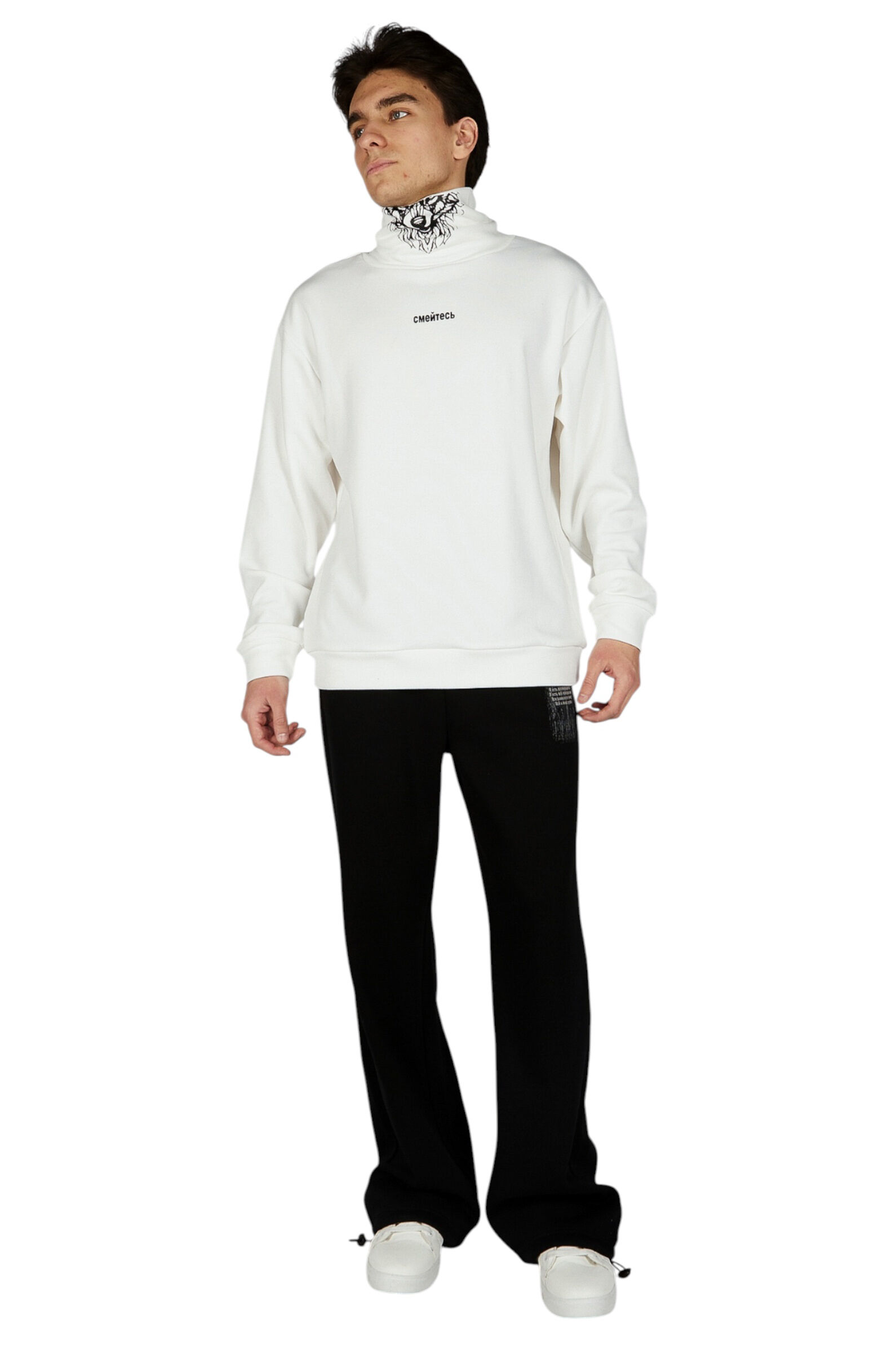 Свитшот АРТ.B-SW36509,бел-чер,вис-пэ