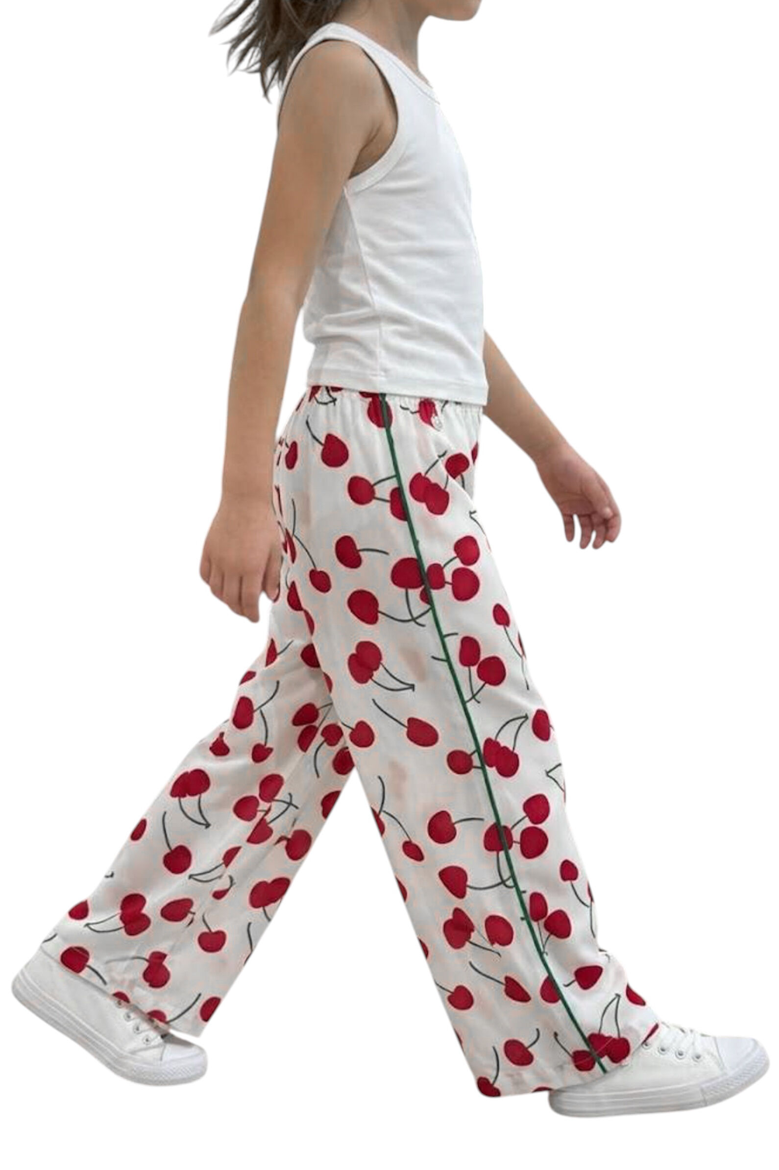 Брюки дев. АРТ.SR26D104,бел-крас,вис