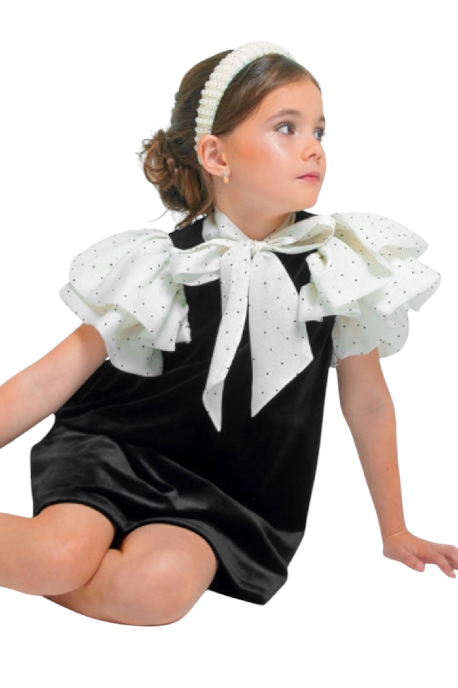 Платье дев. АРТ.1766,чер-мол,пэ-эл/хл