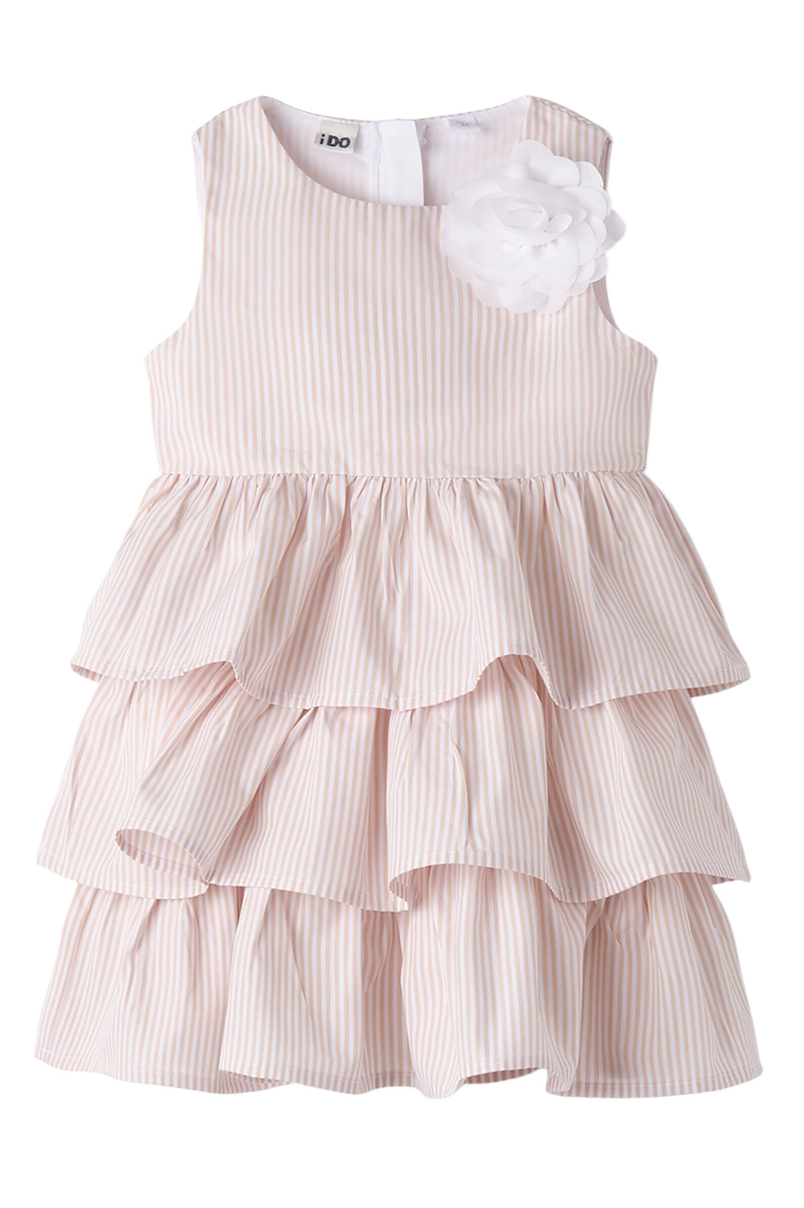 Платье дев. АРТ.4.B347.00,беж-бел,хл-пэ