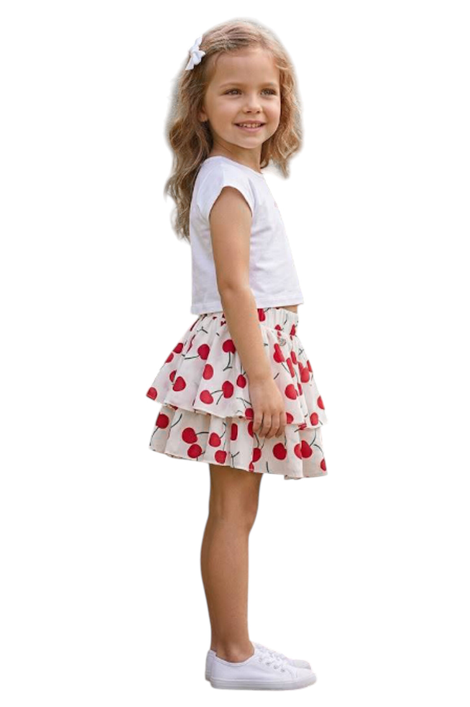 Юбка дев. АРТ.SR26D106,бел-крас,вис